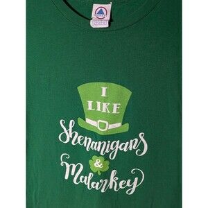 Shenanigans & Malarkey St Patricks Day Shirt Green Adult XL Luck Shamrock Irish